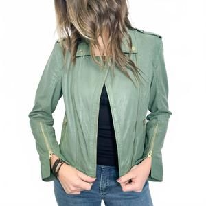 NEW MAURITIUS sinta leather jacket in sage